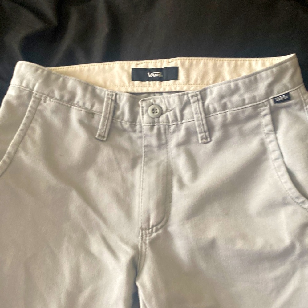 Vans flat front light gray chinos 29